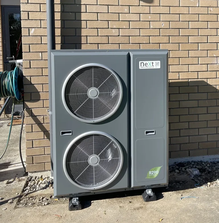 air to water heat pump installed